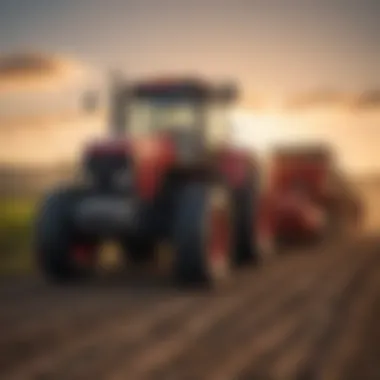 Different types of tractors used in farming.