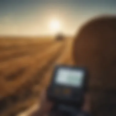 Data Analysis for Optimal Hay Quality Management Agronomist analyzing hay quality data with advanced technology
