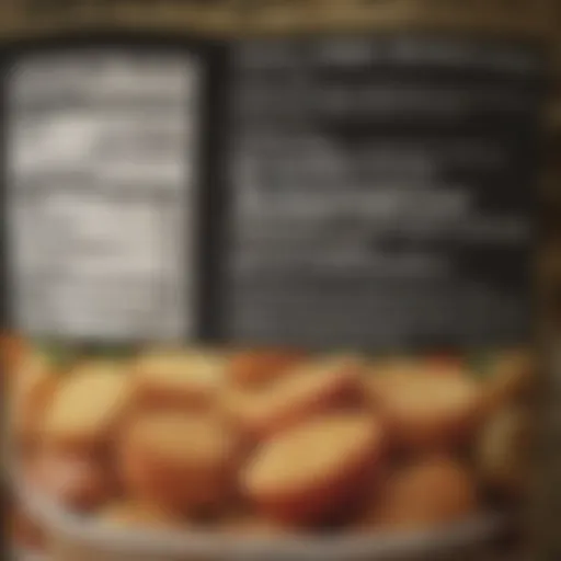 A close-up of a food label highlighting nutritional information and ingredients.