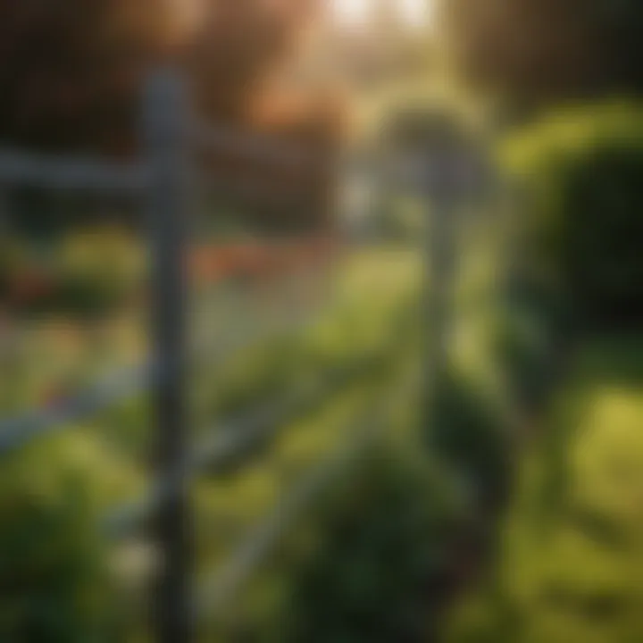 Woven wire fence installed around a vibrant garden demonstrating its protective qualities.