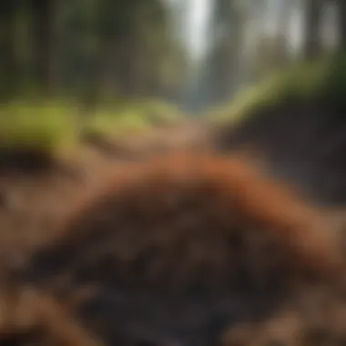 A beautiful landscape showcasing the ecological balance with pine straw as a mulch layer.