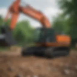 Hitachi excavator showcasing its robust design and features