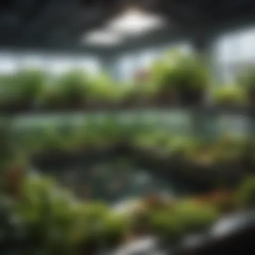 A flourishing aquaponics system showcasing a variety of plants and fish.