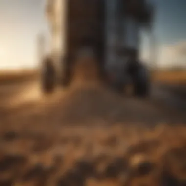 Auger in action during grain unloading