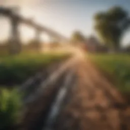 A sophisticated automated irrigation system in action on a farm