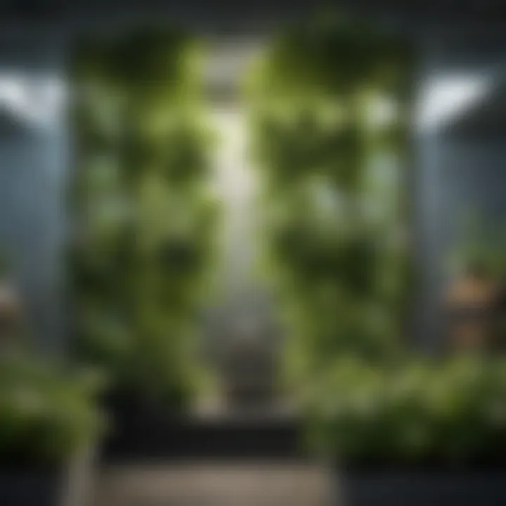 An innovative hydroponic system integrated into a small backyard setup.