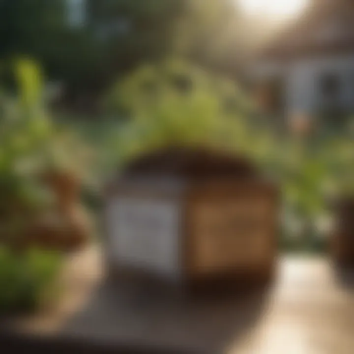 An eco-friendly seed growing kit with natural materials showcased in a garden setting