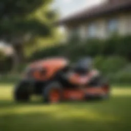 An advanced Zero-Turn Radius lawn mower on a well-manicured lawn.