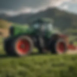 The Big Valley Tractor operating in a lush green field