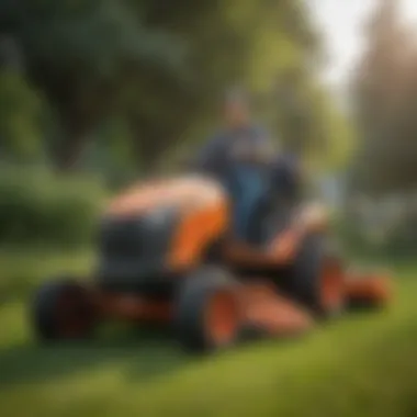 Different types of big walk behind lawn mowers displayed