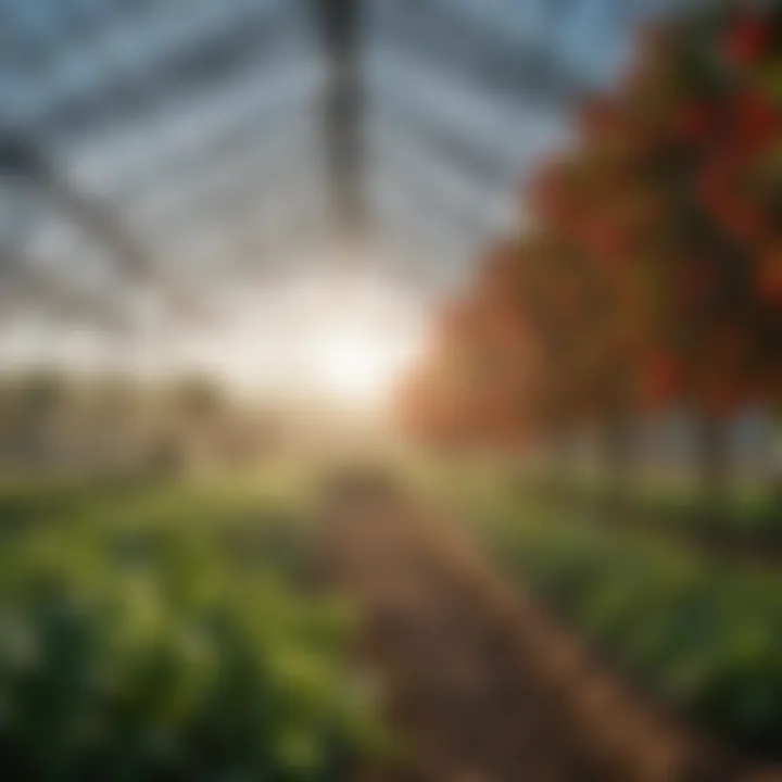 A vibrant greenhouse utilizing advanced irrigation systems