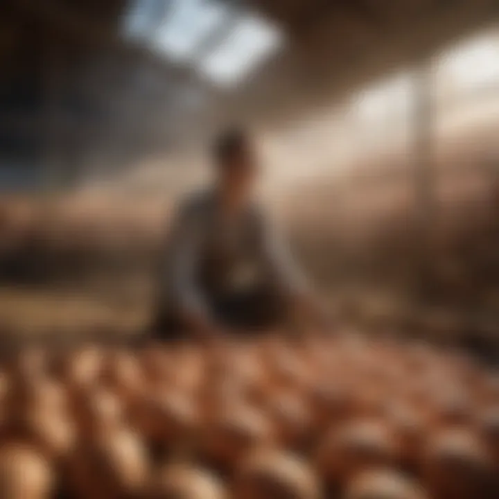 Illustration of ethical farming practices for egg production