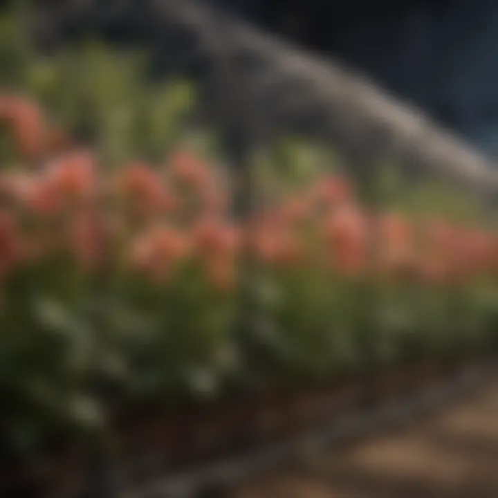 Cage wire rolls facilitating the growth of flowering plants
