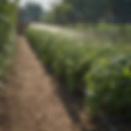 Cage wire rolls used in a vegetable garden for support
