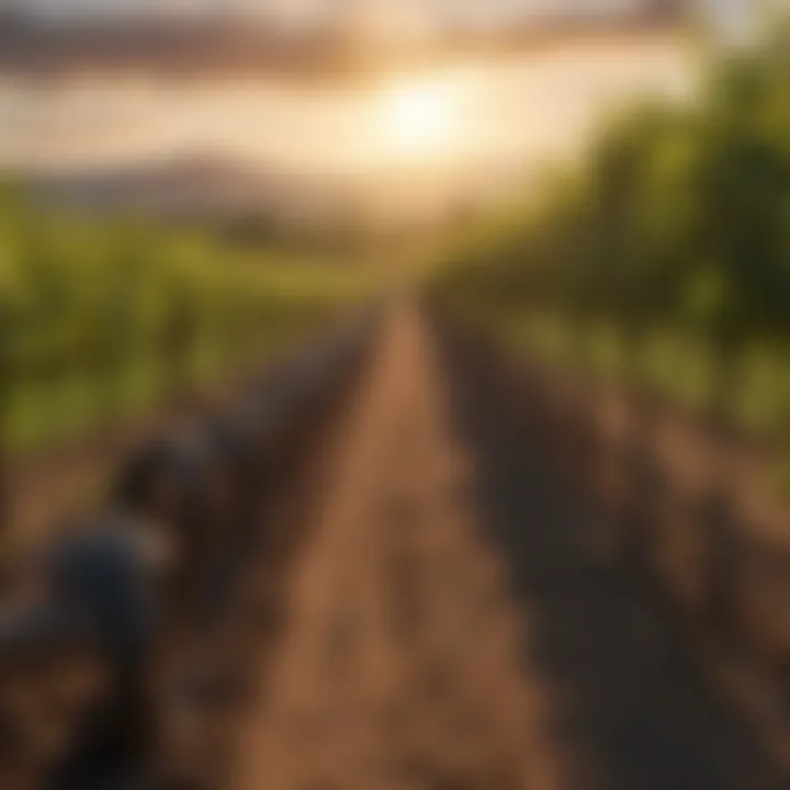 Innovative use of cage wire rolls in a vineyard