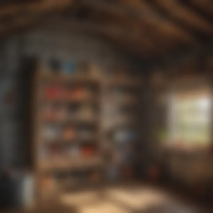 Interior view showcasing versatile storage options in a canvas shed