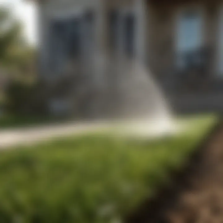 Watering freshly installed sod to ensure proper establishment