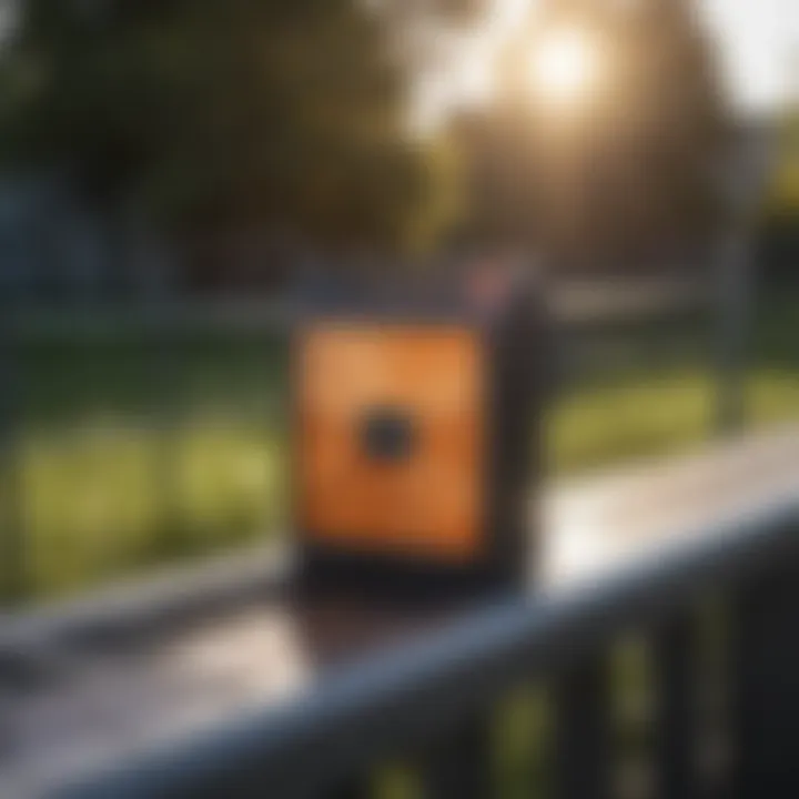 Close-up of solar panel on a fence charger