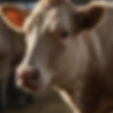 Livestock being groomed with Show Sheen Gallon.