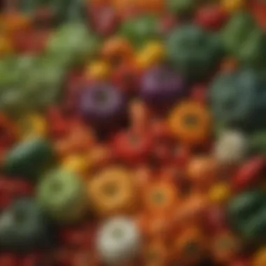 A vibrant display of vegetables highlighting their low caloric content.