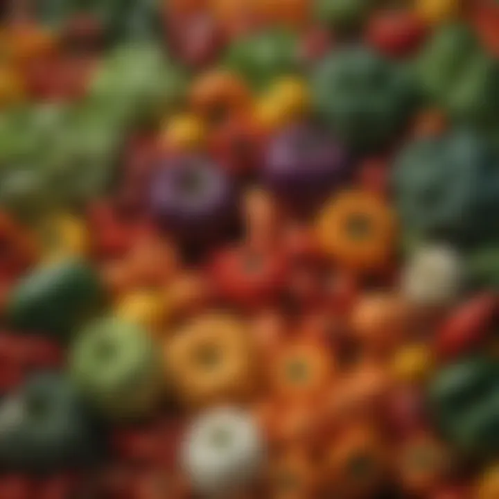 A vibrant display of vegetables highlighting their low caloric content.