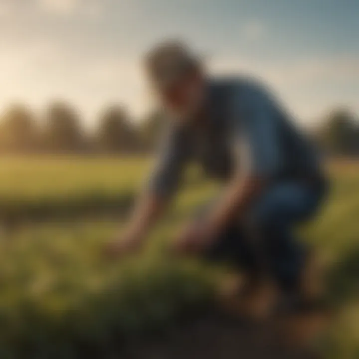 Farmers utilizing insect finders for effective crop protection