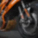 KTM motorcycle parts display showcasing quality components