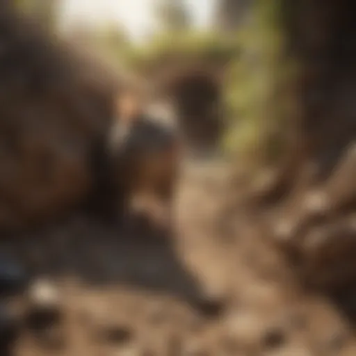 Close-up of a rat burrow entrance
