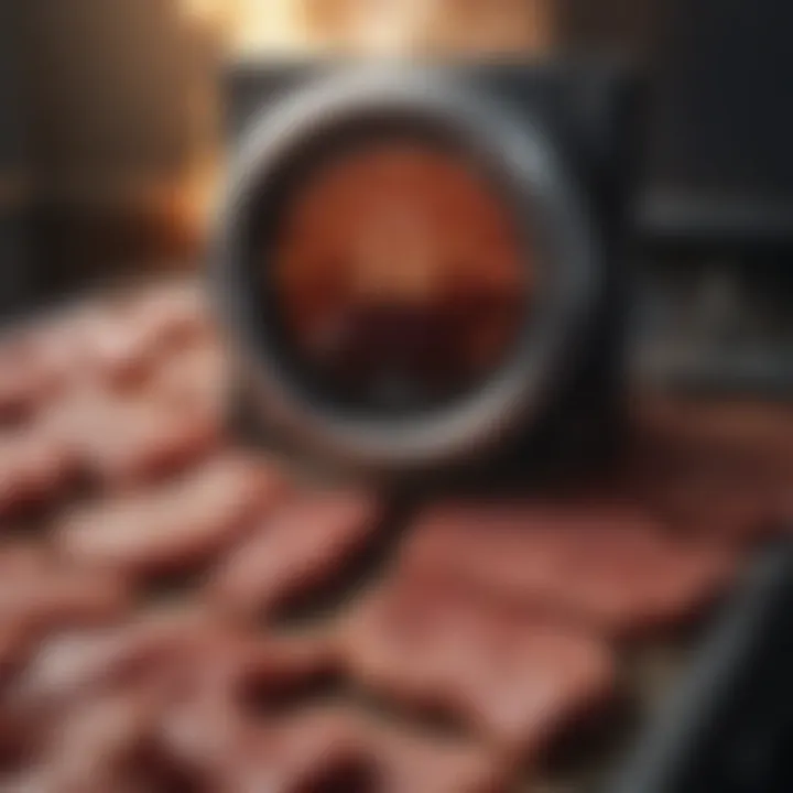 A close-up of a digital temperature control system for smoking meat