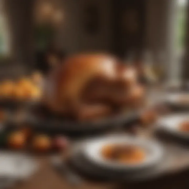 A beautifully set dining table for a turkey feast