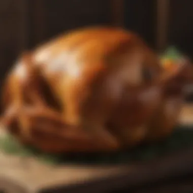 Golden Brown Turkey Resting A perfectly golden-brown turkey resting on a wooden board
