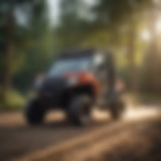 Detailed view of the UTV sprayer showcasing its robust construction.