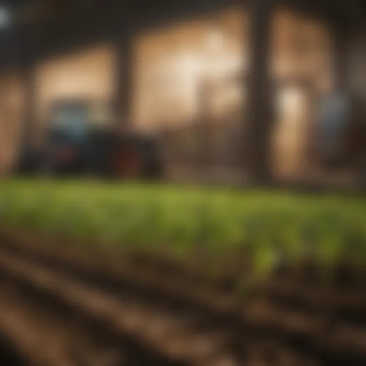 Graphs and charts representing agricultural trends and statistical analyses