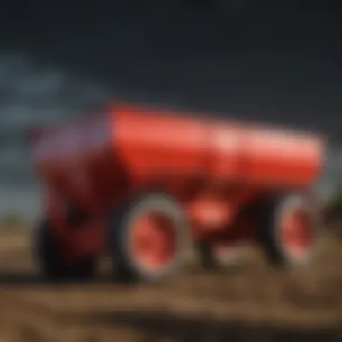 Close-up of the feeder wagon's features highlighting durability and efficiency