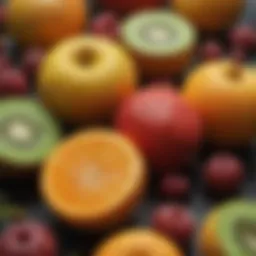 A vibrant assortment of fresh fruits showcasing their natural colors and textures.