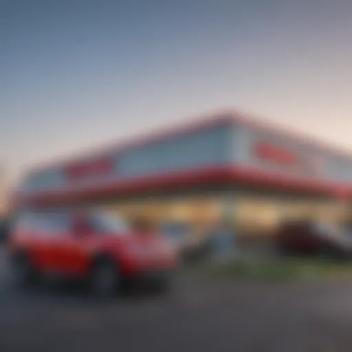 Exterior view of Mahindra dealership in Clarksburg, WV showcasing brand signage.