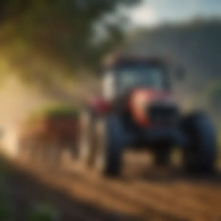 An agro tractor assisting in sustainable farming practices