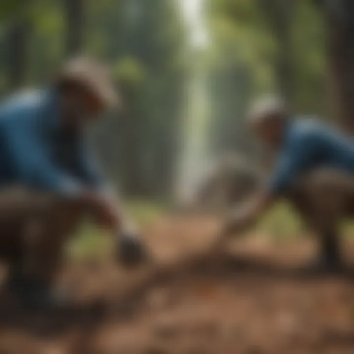 Community members engaged in tree planting