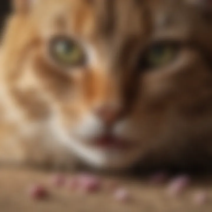 Diagram illustrating potential side effects of heartworm treatments in cats.