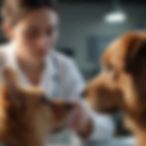 Veterinarian examining a pet