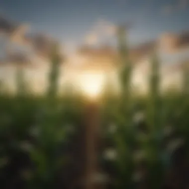 Corn fields at different growth stages