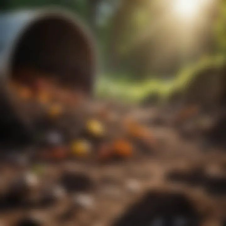Diverse materials suitable for composting in a rotary drum