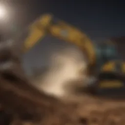 Advanced laser grading technology in action on a construction site