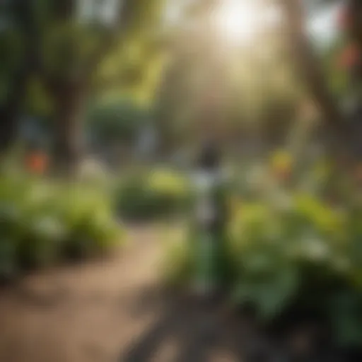 Natural insect repellent spray in a garden