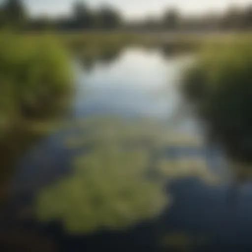 Dense algae bloom in a farm pond