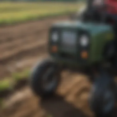 Close-up of electric tractor controls and design