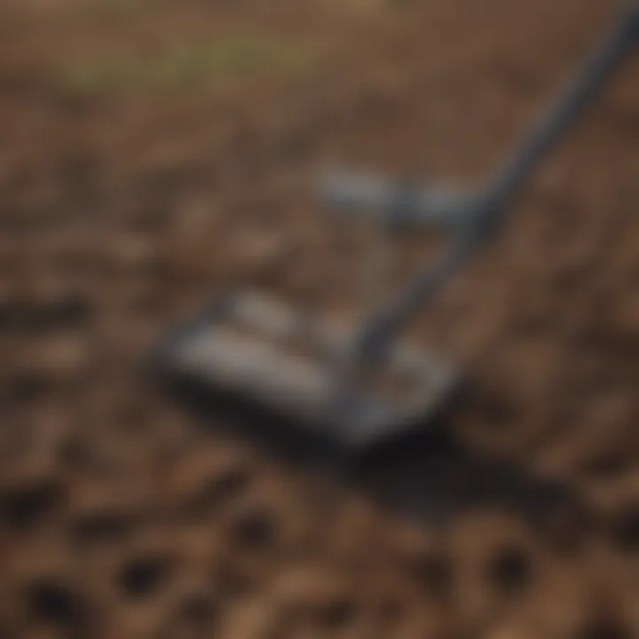 Trap rake in action during soil preparation