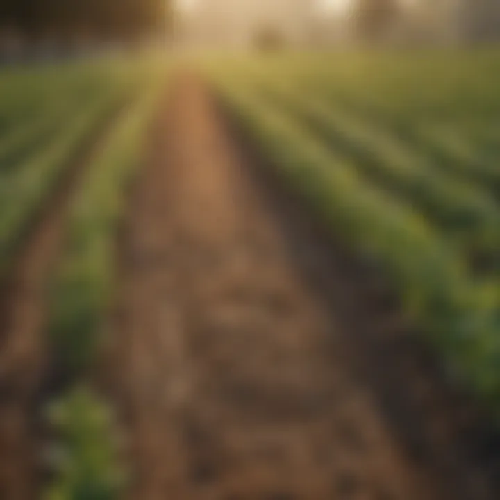 Close-up of anti-bird wire system integrated with crops