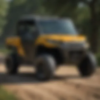 Can-Am Defender showcasing its sleek design and air conditioning unit