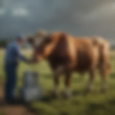 Vaccination Administration in Cattle Administering a vaccine to cattle in the field